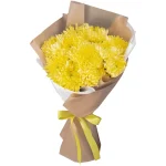 Букет из 11 желтых одноголовых хризантем